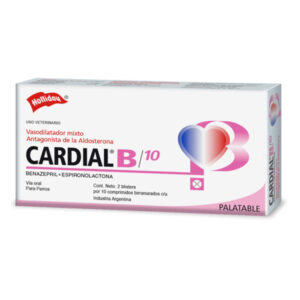 Cardial B 10 Para El Tratamiento En Perros Con Problemas Cardíacos 20 Tabletas